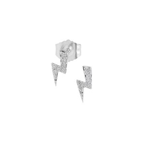 Diamond Mini Lightning Bolt Stud Earrings