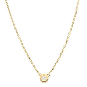 Single Polished Bezel Diamond Necklace