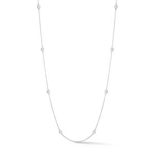 Eight Polished Bezel Diamonds by the Yard Necklace