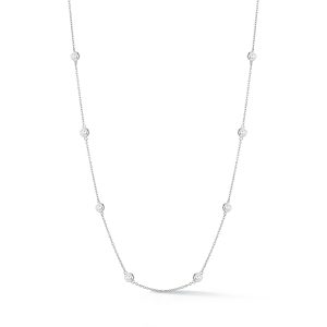 8 Polished Diamond Bezel Diamond By Yard Necklace