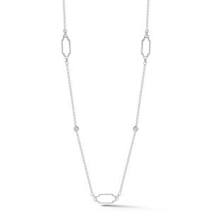 Open Pave Diamond Deco Links with Diamond Bezel Necklace