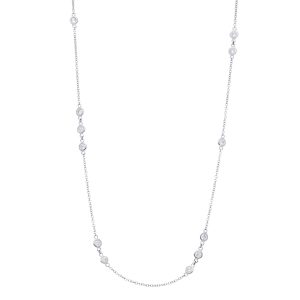 Scattered Plain Bezel  Diamond Necklace