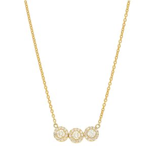3 Halo Diamond Necklace
