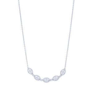 5 Marquise Halo Diamond Necklace