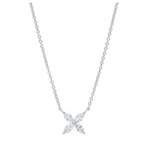 Marquise Diamond Flower Necklace