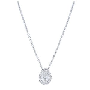 Pear Shape Halo Diamond Pendant