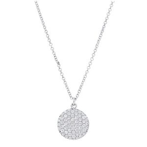 Pave Diamond Disc Pendant