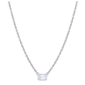Emerald Bezel Diamond Pendant