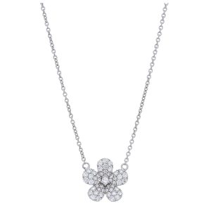 Pave Diamond Flower Pendant