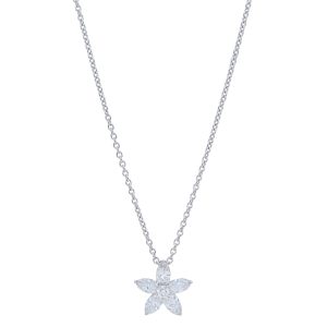 Marquise Diamond Flower Pendant