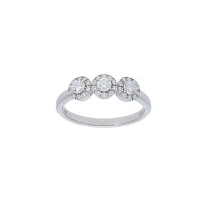 3 Halo Diamond Ring