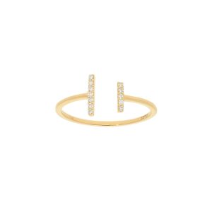 Thin Open Bar Diamond Ring