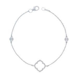 Diamond Clover and Bezel Bracelet