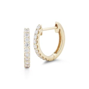 Diamond Pave Huggie Earrings
