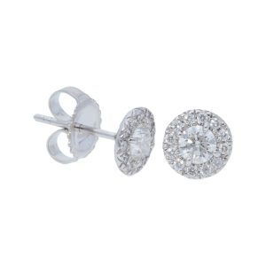 Diamond Halo Stud Earrings