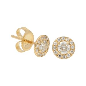 Diamond Halo Stud Earrings