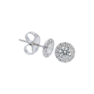 Diamond Halo Stud Earrings