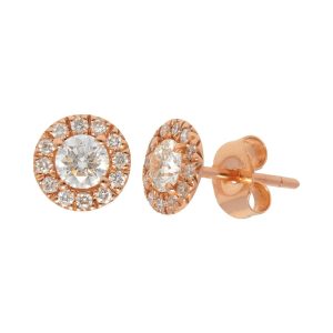 Diamond Halo Stud Earrings