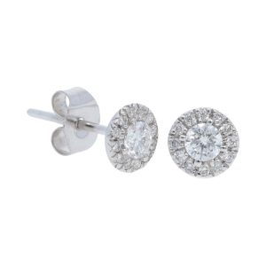 Diamond Halo Stud Earrings
