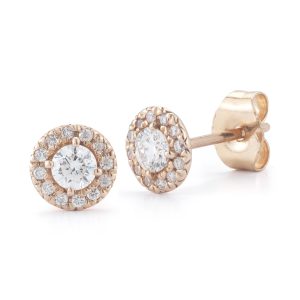 Diamond Halo Stud Earrings