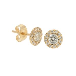 Diamond Halo Stud Earrings