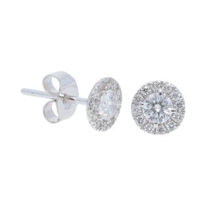 Diamond Halo Stud Earrings