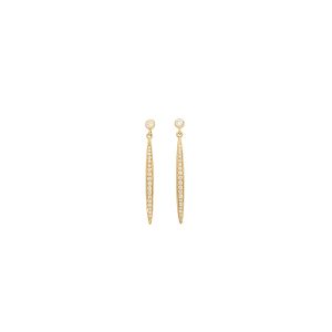 Pave Diamond Stiletto Drop Earrings