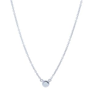 Single Stone Diamonds by the Yard W/ Milgrain Border Necklace
