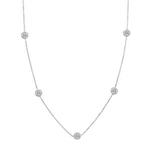5 Diamonds by the Yard W/ Milgrain Border Necklace