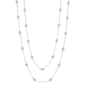 30 Milgrain Diamond Bezel Necklace