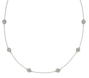 6 Diamonds by the Yard W/ Milgrain Border Necklace