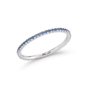Blue Sapphire Eternity Stackable Ring