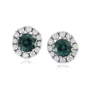 Platinum Montana Sapphire/Diamond Earrings