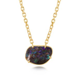 14K Yellow Gold Australian Boulder Opal Neckpiece