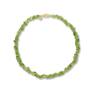 14K Yellow Gold Peridot/Diamond Neckpiece