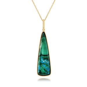 14K Yellow Gold Malachite Pendant