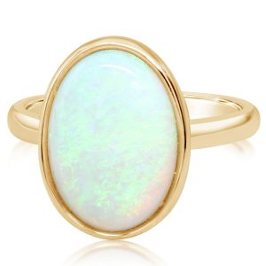 14K Yellow Gold Australian Opal Ring