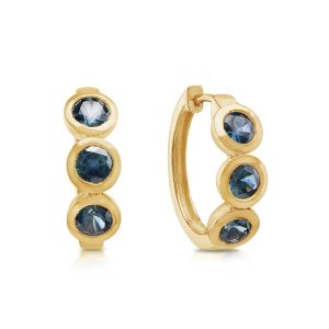 14K Yellow Gold Montana Sapphire Earrings