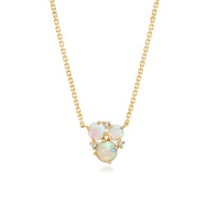 14K Yellow Gold Australian Opal/Diamond Neckpiece