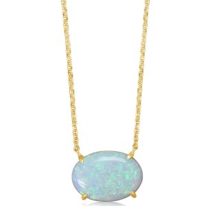 14K Yellow Gold Australian Opal Neckpiece