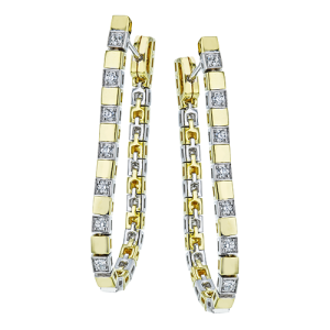 Hoop Earring in 18k Gold with Diamonds