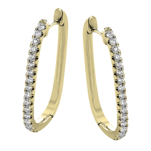 Hoop Earring in 18k Gold with Diamonds
