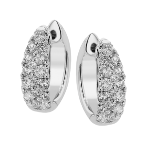 Hoop Earring in 18k Gold with Diamonds