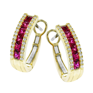 Color Earring in 18k Gold with Diamonds