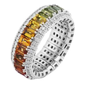 Color Ring in 18k Gold with Diamonds