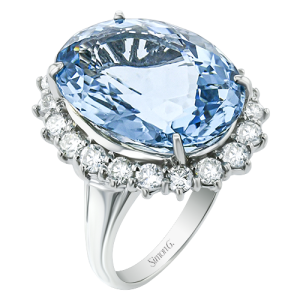 Color Ring in Platinum with Diamonds