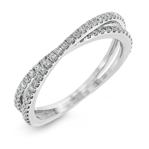 Wedding Band in 18k Gold with Diamonds