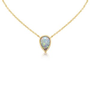 14K Yellow Gold Australian Opal Neckpiece