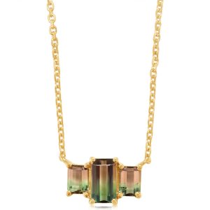 14K Yellow Gold Bi-Color Tourmaline Neckpiece