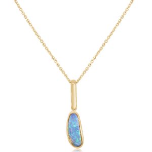 14K Yellow Gold Australian Opal Pendant